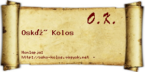 Oskó Kolos névjegykártya