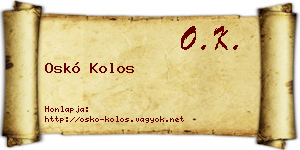 Oskó Kolos névjegykártya